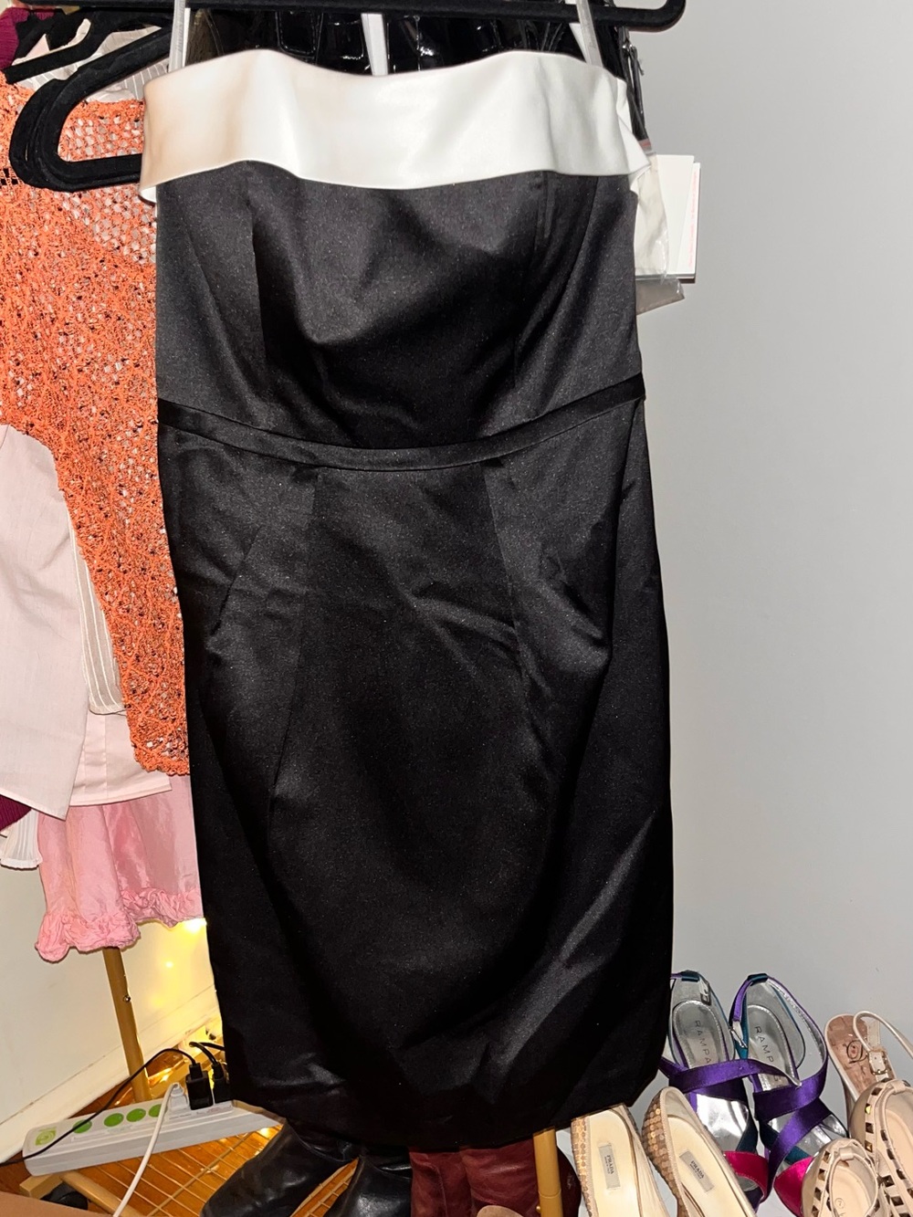 Strapless Black and White Bow Cocktail Dress
